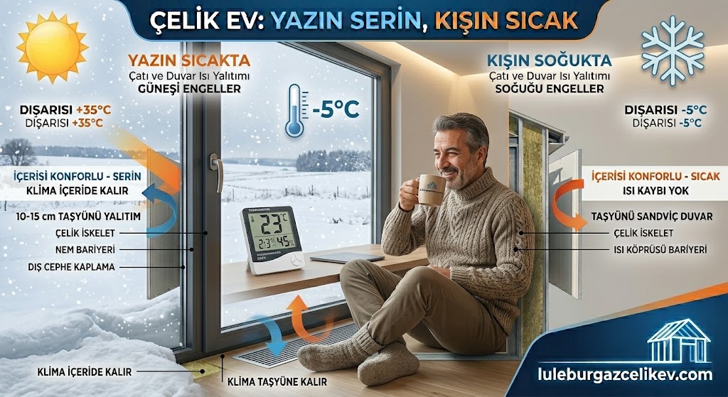 çelik konstrüksiyon ev kışın soğuk olur mu